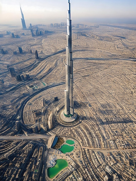 Luftaufnahme des Burj Khalifa