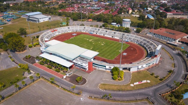 Luftaufnahme des Fußballstadions