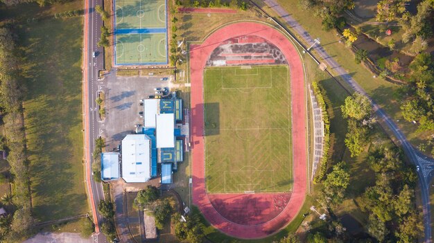 Luftaufnahme des Fußballstadions