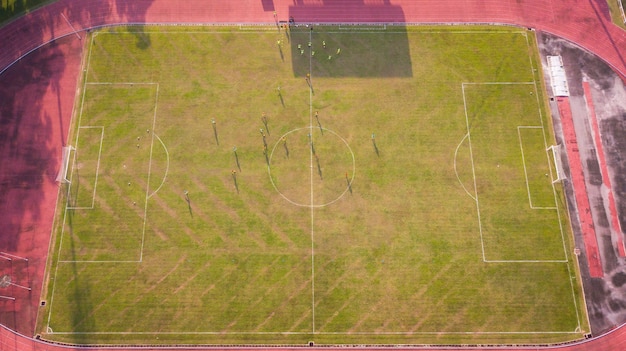 Luftaufnahme des Fußballstadions