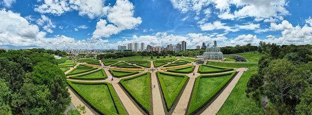 Luftaufnahme des Gewächshauses im Botanischen Garten von Curitiba Parana Brasilien