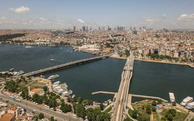 Luftaufnahme des Goldenen Horns in Istanbul