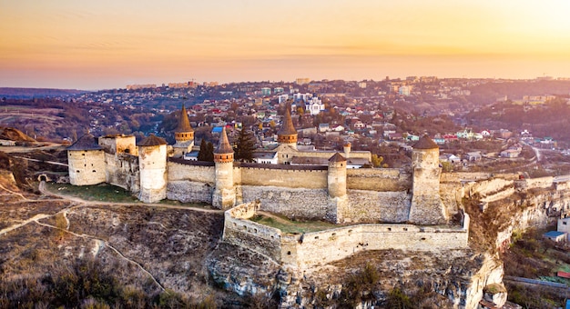 Luftaufnahme des Kamianets Podilskyi Fort