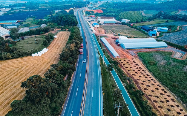 Luftaufnahme des Naju Highway in Naju, Südkorea