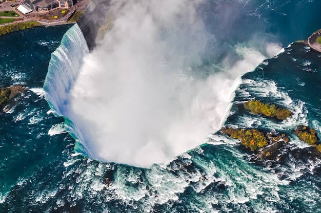 Luftaufnahme des Niagara-Wasserfalls im Sommer