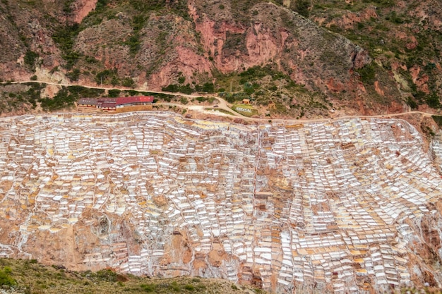 Luftaufnahme des Salar de Maras in Cusco Peru