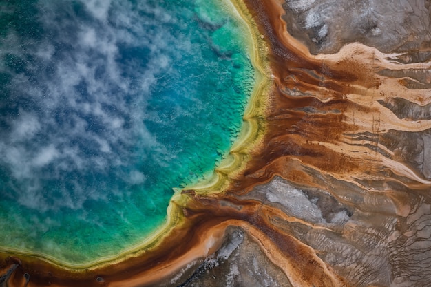 Luftaufnahme des Yellowstone-Nationalparks