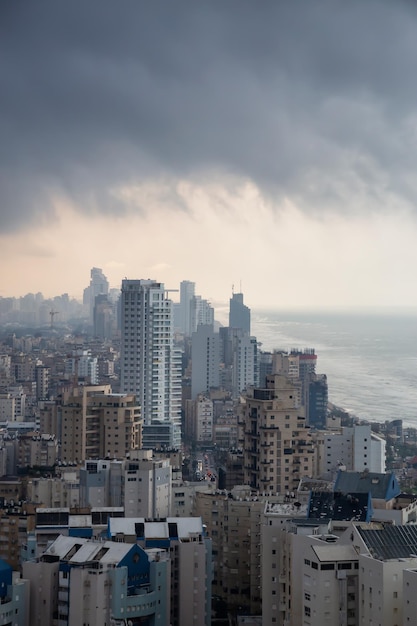 Luftaufnahme einer Wohngegend in einer Stadt Netanya Israel