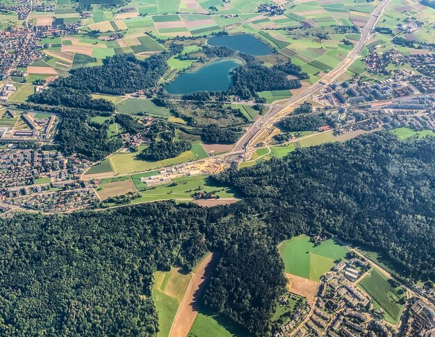 Foto luftaufnahme eines ackerlandes