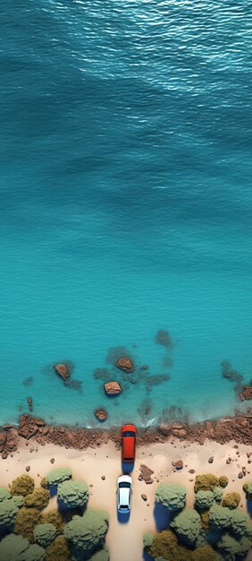 Luftaufnahme eines Bootes auf dem Wasser