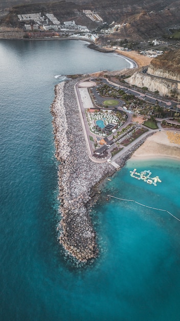 Luftaufnahme über Amadores Strand auf Gran Canaria, Spanien
