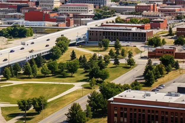 Foto luftaufnahme von kansas city