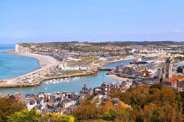 Luftaufnahme von Le Treport SeineMaritime und MerslesBains Somme