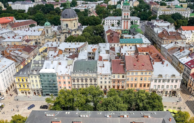 Luftaufnahme von lemberg, ukraine