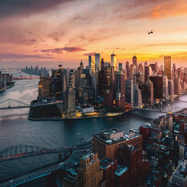 Foto luftaufnahme von new york city