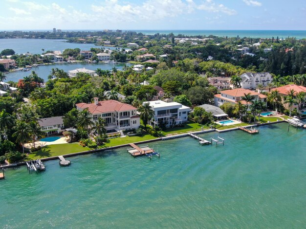 Luftaufnahme von Siesta Key Barrier Island im Golf von Mexiko Küste von Sarasota Florida USA