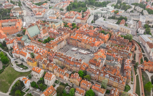 Luftaufnahme von Warschau. Altstadt