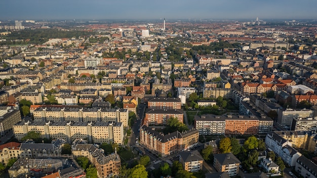 Luftaufnahme von Wohngebäuden in Kopenhagen