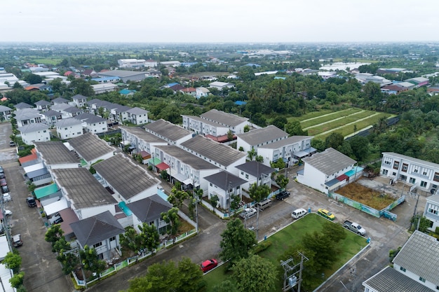 Luftaufnahme von Wohnhäusern in Thailand