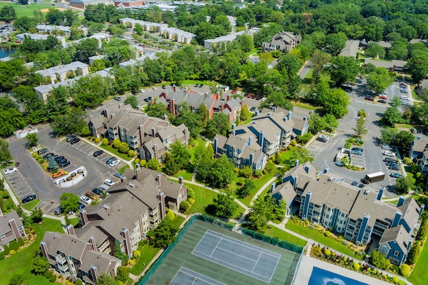 Luftaufnahme von Wohnvierteln in der schönen Stadtlandschaft der NJ USA