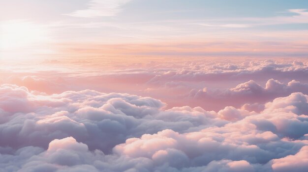 Luftaufnahme Weiße Wolken am Himmel Draufsicht von der Drohne Luftaufnahme aus der Vogelperspektive Luftaufnahme der Wolkenlandschaft von oben