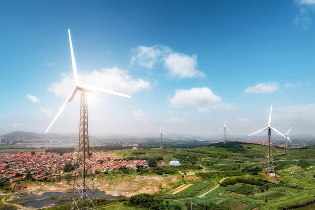 Luftaufnahmen Ackerland Windkraftanlage im Freien