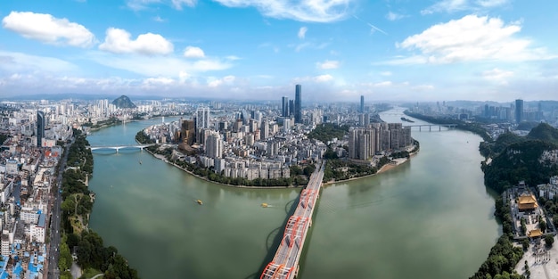 Luftaufnahmen China Liuzhou Stadt Architektur Skyline