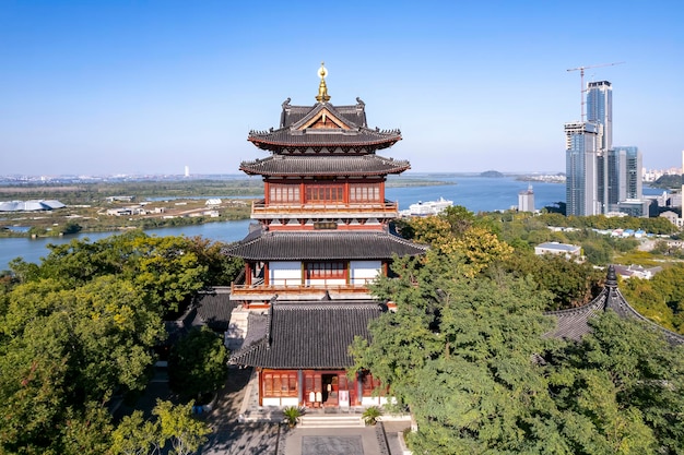 Luftaufnahmen der großformatigen Landschaft der Stadt Zhenjiang Jiangsu