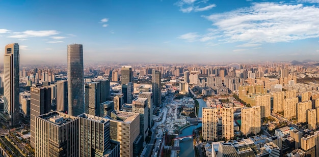 Luftaufnahmen der modernen Stadtlandschaft von Hangzhou, China