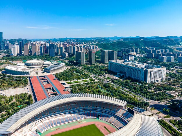 Luftaufnahmen der modernen urbanen Architekturlandschaft von Jinan, China