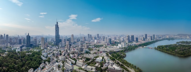 Luftaufnahmen der modernen urbanen Architekturlandschaft von Nanjing, China