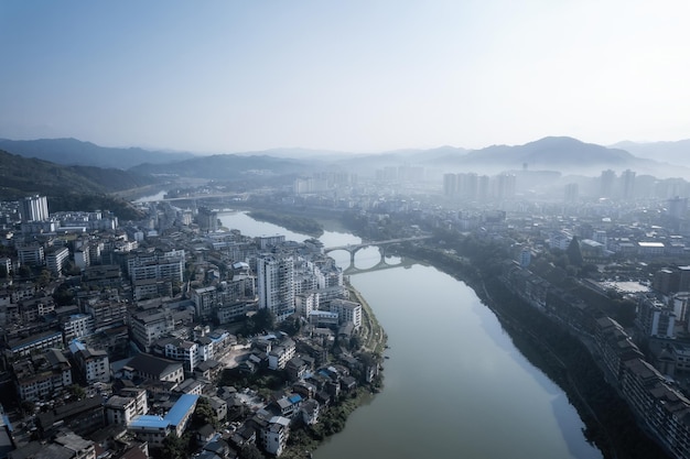 Luftaufnahmen des Landschaftspanoramas von Liuzhou Sanjiang