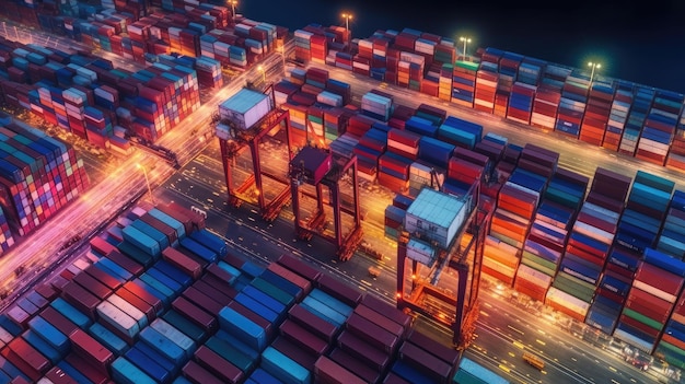 Luftaufnahmen eines modernen Containerterminals