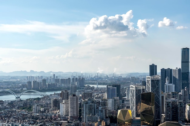 Luftaufnahmen guangxi liuzhou stadt moderne architektur landschaft skyline