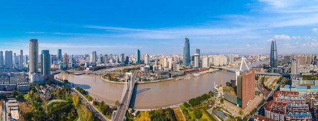 Luftaufnahmen von Ningbo Stadtarchitektur Landschaft Skyline