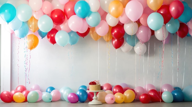 Luftballons, Luftschlangen und festliche Dekorationen für eine Party