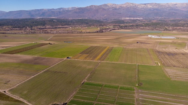 Luftbild der Erntefelder