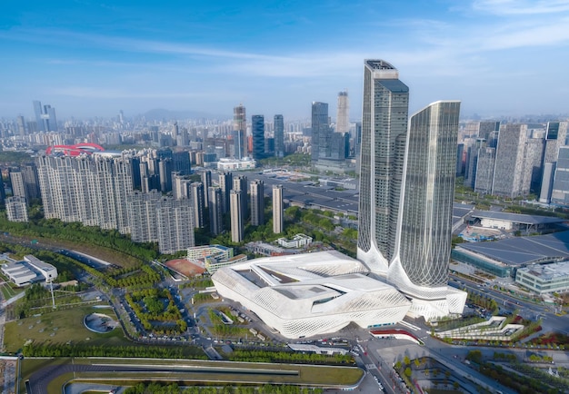 Luftbild der Skyline der modernen Architekturlandschaft in Nanjing, China