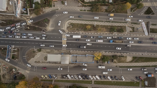 Luftbild der Straßenkreuzung, Kreuzungen, Straßen, Brücken