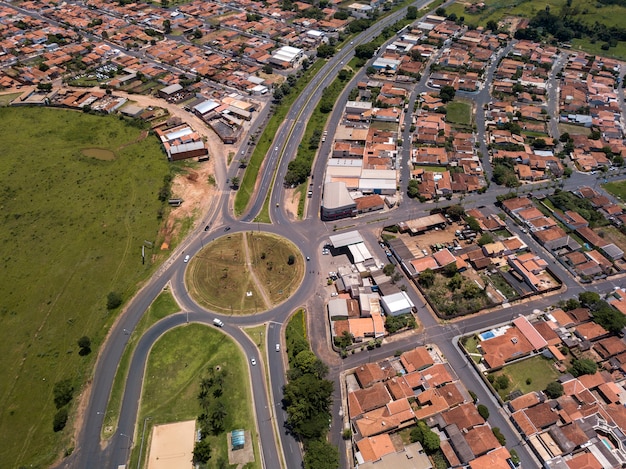 Luftbild in der Stadt Santa Rosa do Viterbo, Sao Paulo, Brasilien.