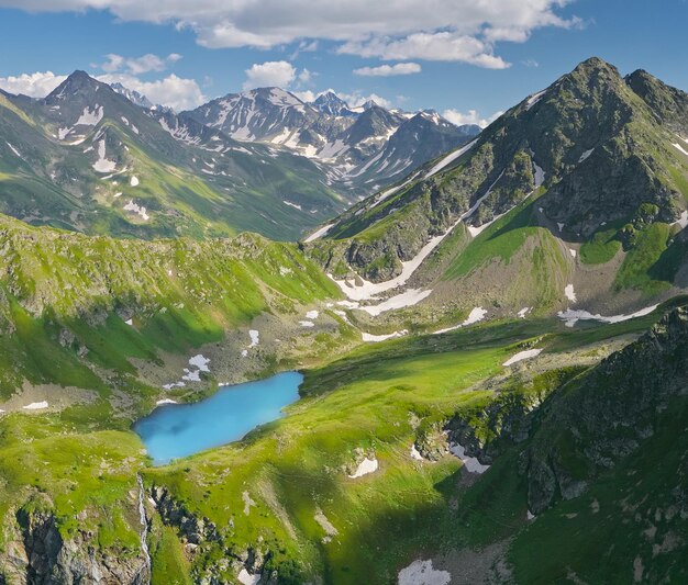 Luftbild schöne Sommerpanoramalandschaft