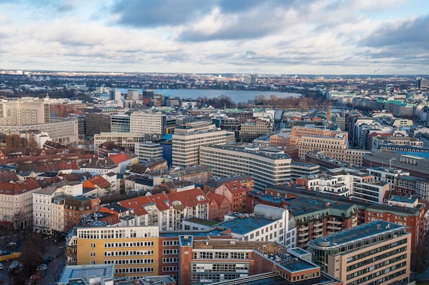 Luftbild über die Stadt Hamburg in Deutschland