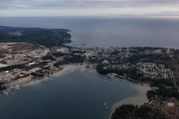 Luftbild von Sechelt an der Sunshine Coast