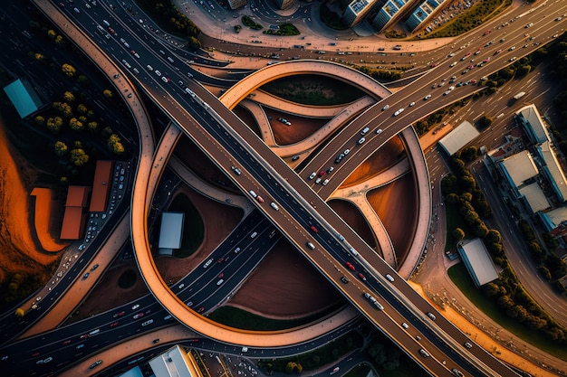 Luftbild von Spaghetti Junction in Birmingham Vereinigtes Königreich