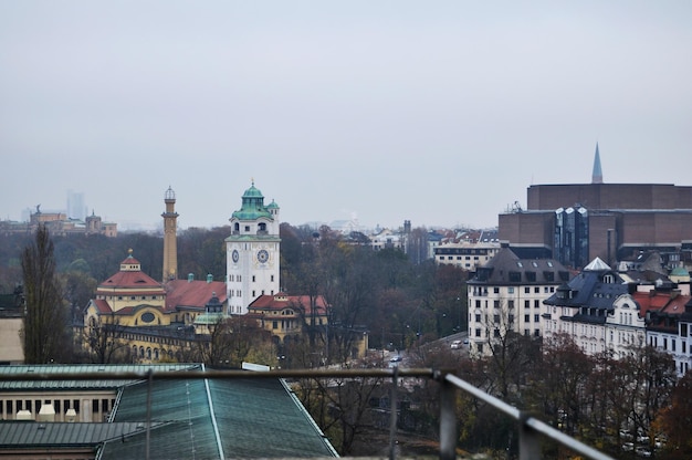Luftbildlandschaft Stadtbild der Stadt München vom Dach des deutschen Museums Bibliothek Bibliothek für deutsche Menschen und Reisende besuchen die Hauptstadt München in Bayern Deutschland