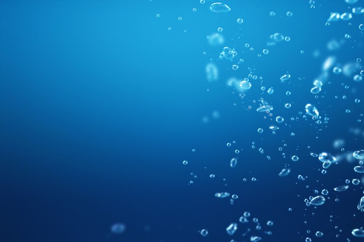 Foto luftblasen unter wassernaturhintergrund