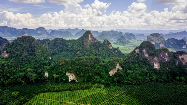 Foto luftfoto des landschaftsberges thailand