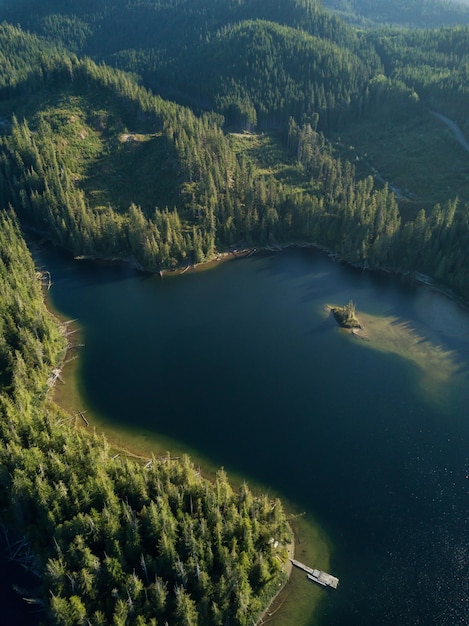 Luftlandschaftsansicht von Alice Lake