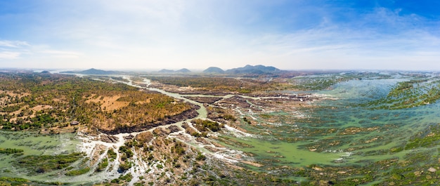 Luftpanorama 4000 Inseln der Mekong in Laos