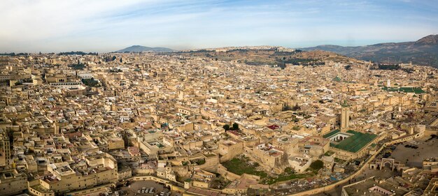 Luftpanorama von Medina in Fes Marokko